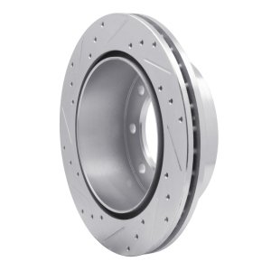 Chevrolet Silverado 2500 HD Brake Rotor (1) - Rear Right - R1 Concepts - Drilled & Slotted - Silver - `99-`20